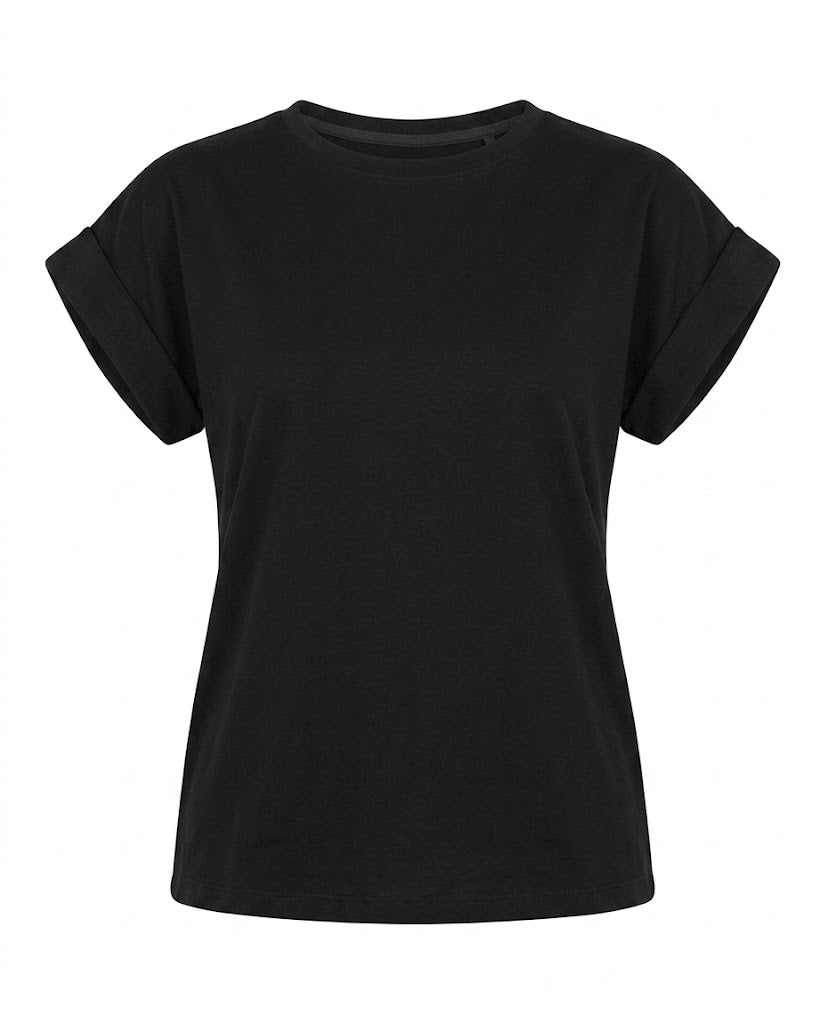 Hangar 93, t-shirt  donna con risvolti alle maniche