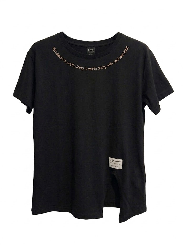 Hangar 93, T-shirt  donna mezze maniche con spacco anteriore